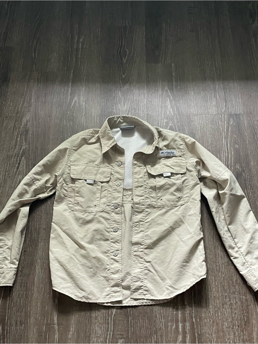 Columbia Boys Small/sz 8 Beige Lightweight Long-Sleeve shirt